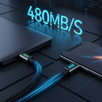 GREEN Type-C to Type-C Cable 65W with Digital Screen Black | 1 year warranty