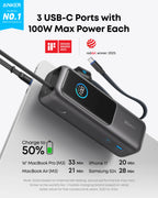 Anker Laptop Power Bank (25K, 165W, Built-In and Retractable Cables) | A1695H11