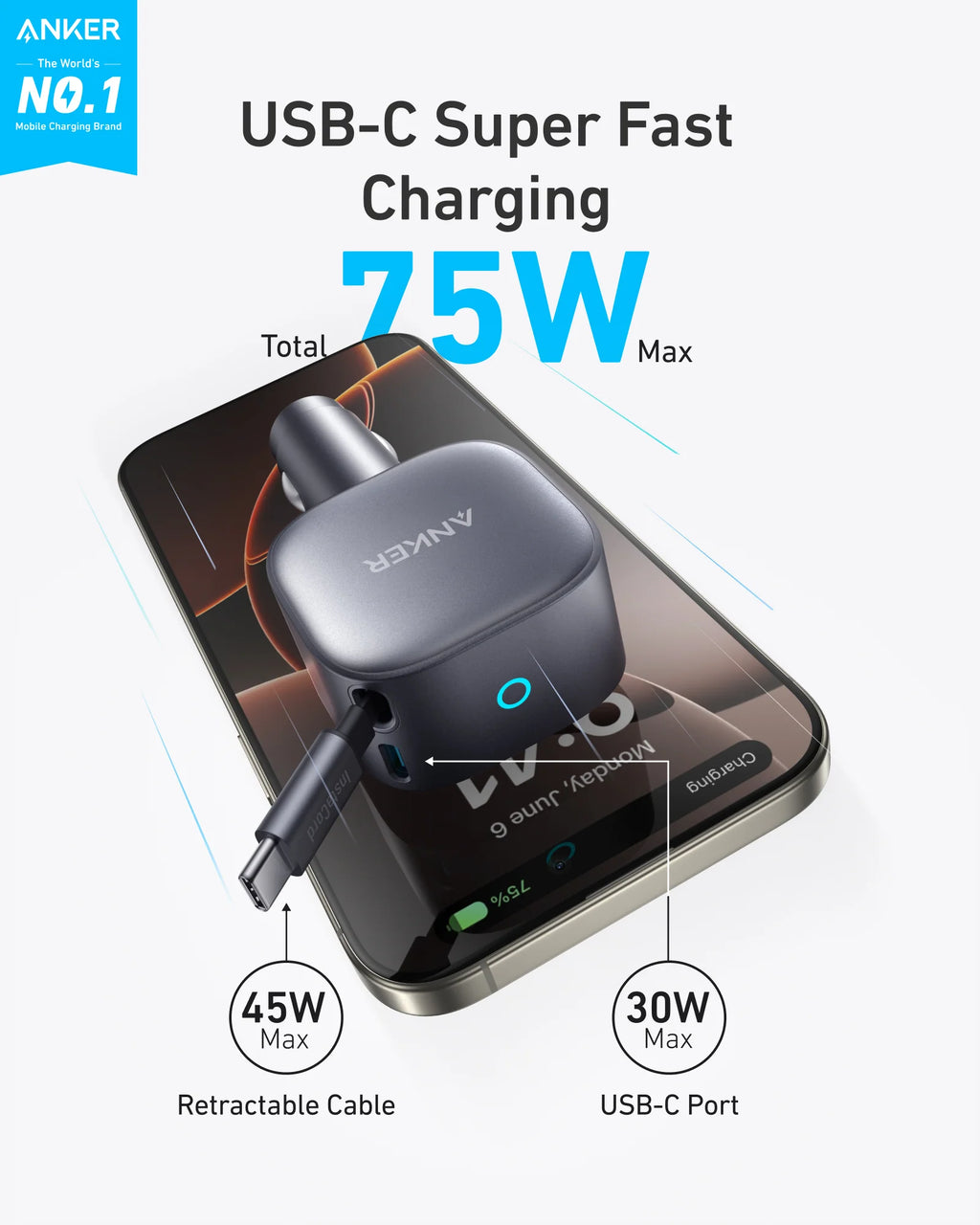 Anker Nano 75W Car Charger | A2738