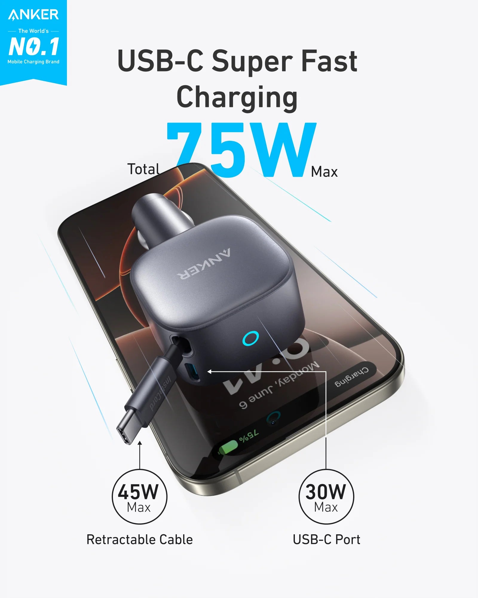 Anker Nano 75W Car Charger | A2738