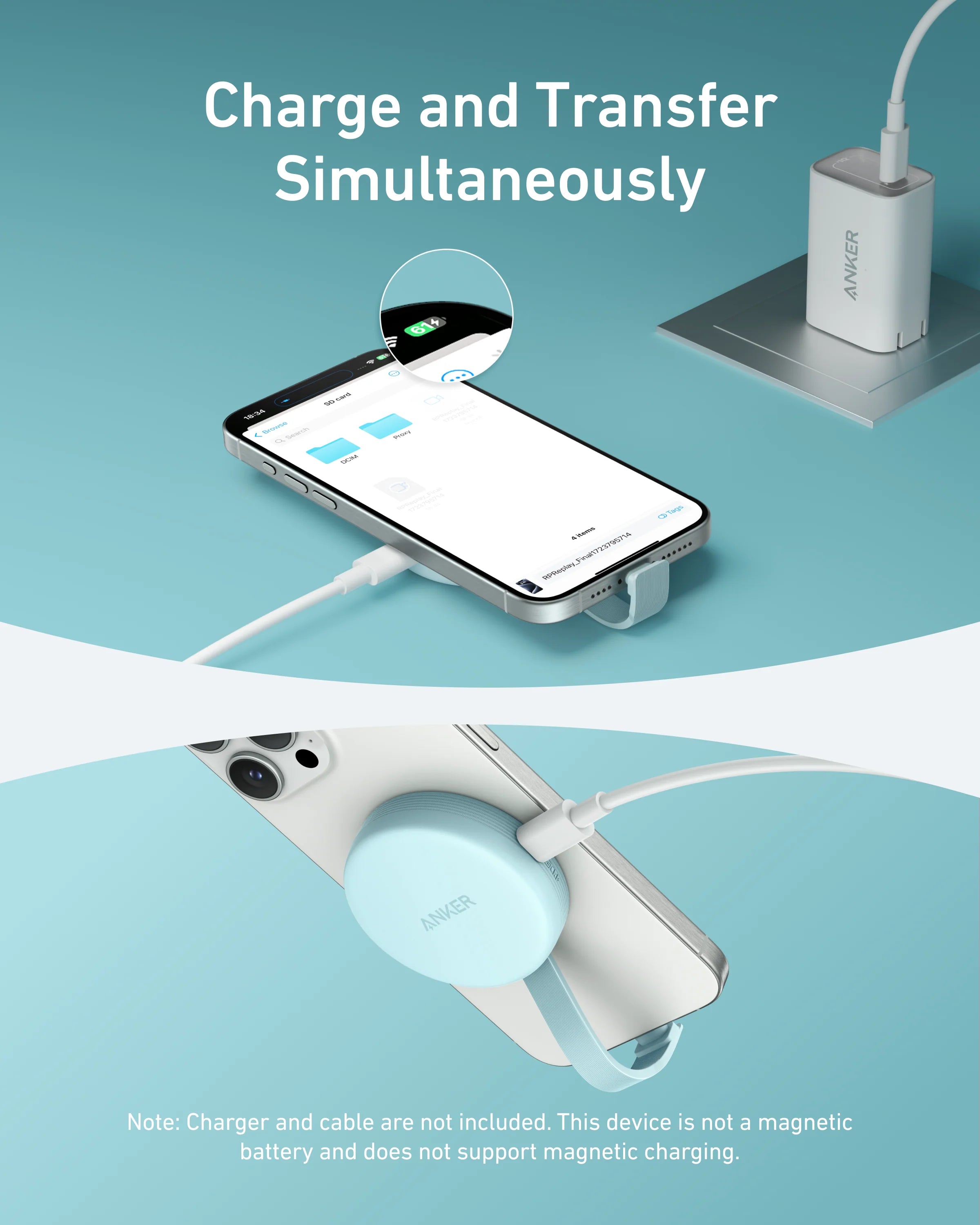 Anker MagGo USB-C Adapter (3-in-1, 10Gbps, For iPhone) | A83D1H21