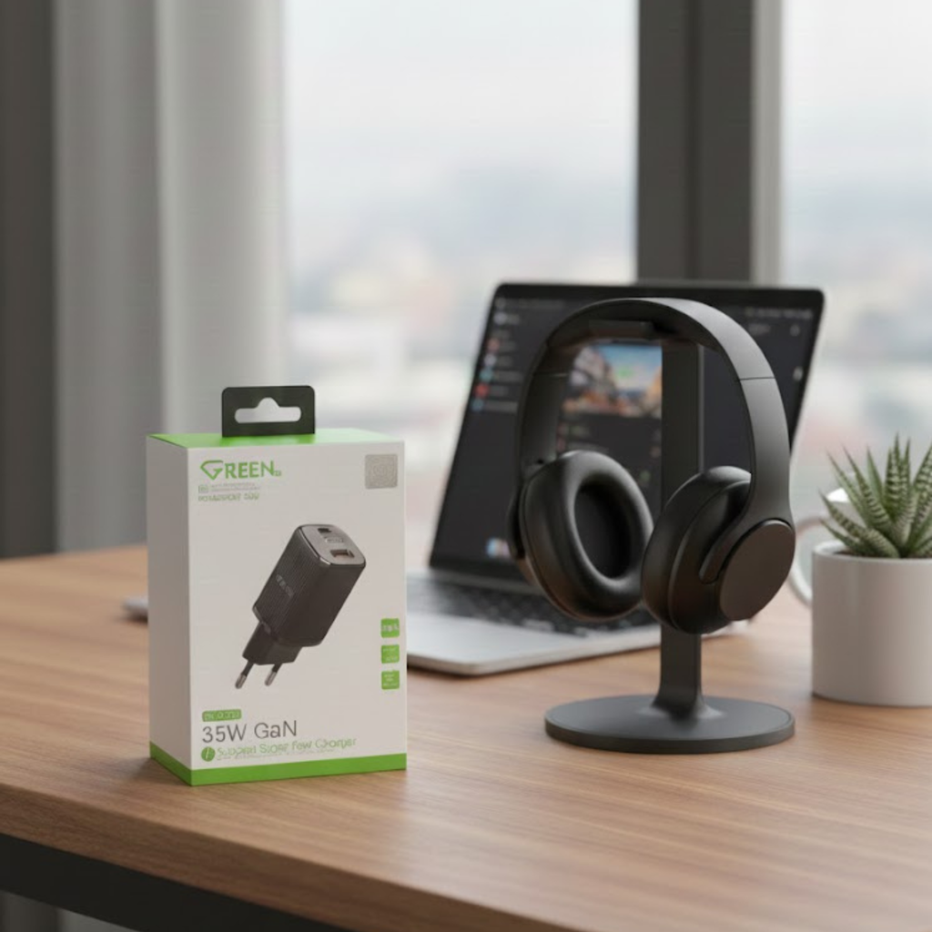 GREEN GE-NO35 dual port 35w fast charger Black | 1 year Warranty