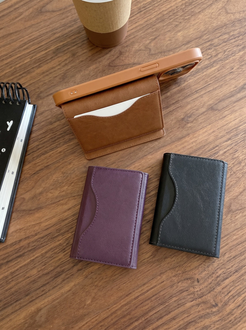 Triple Fold Leather MagSafe Wallet Card Holder