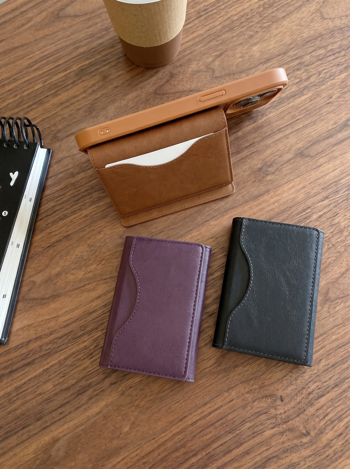 Triple Fold Leather MagSafe Wallet Card Holder