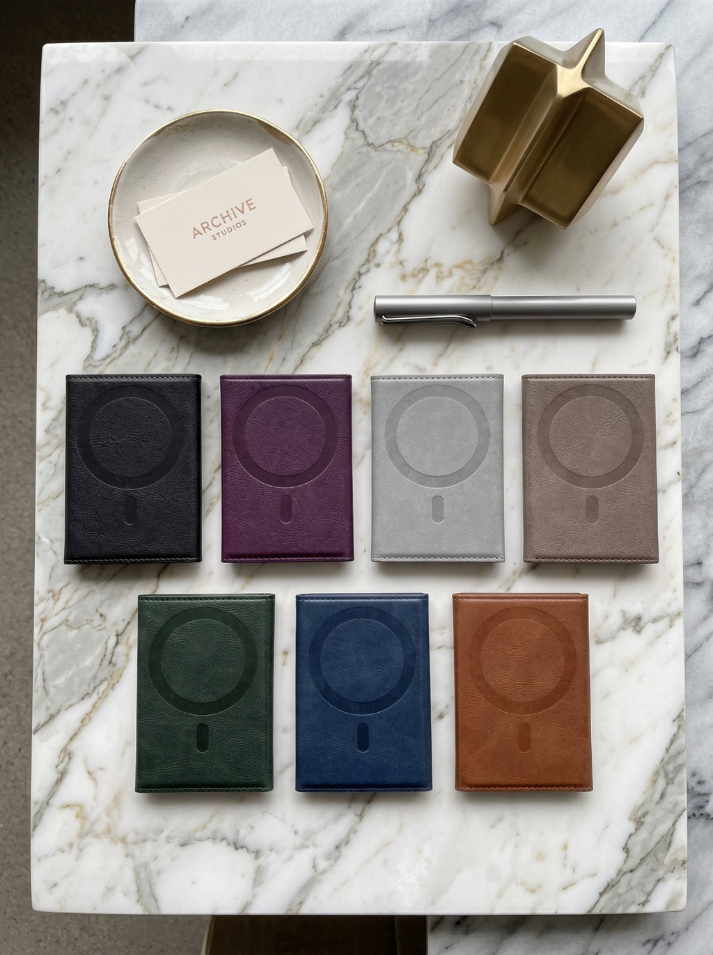 Triple Fold Leather MagSafe Wallet Card Holder
