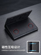 Triple Fold Leather MagSafe Wallet Card Holder