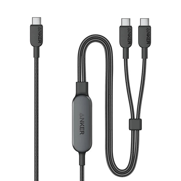 Anker 2-in-1 USB-C to USB-C Cable 140W, 4 ft Braided (A8895)