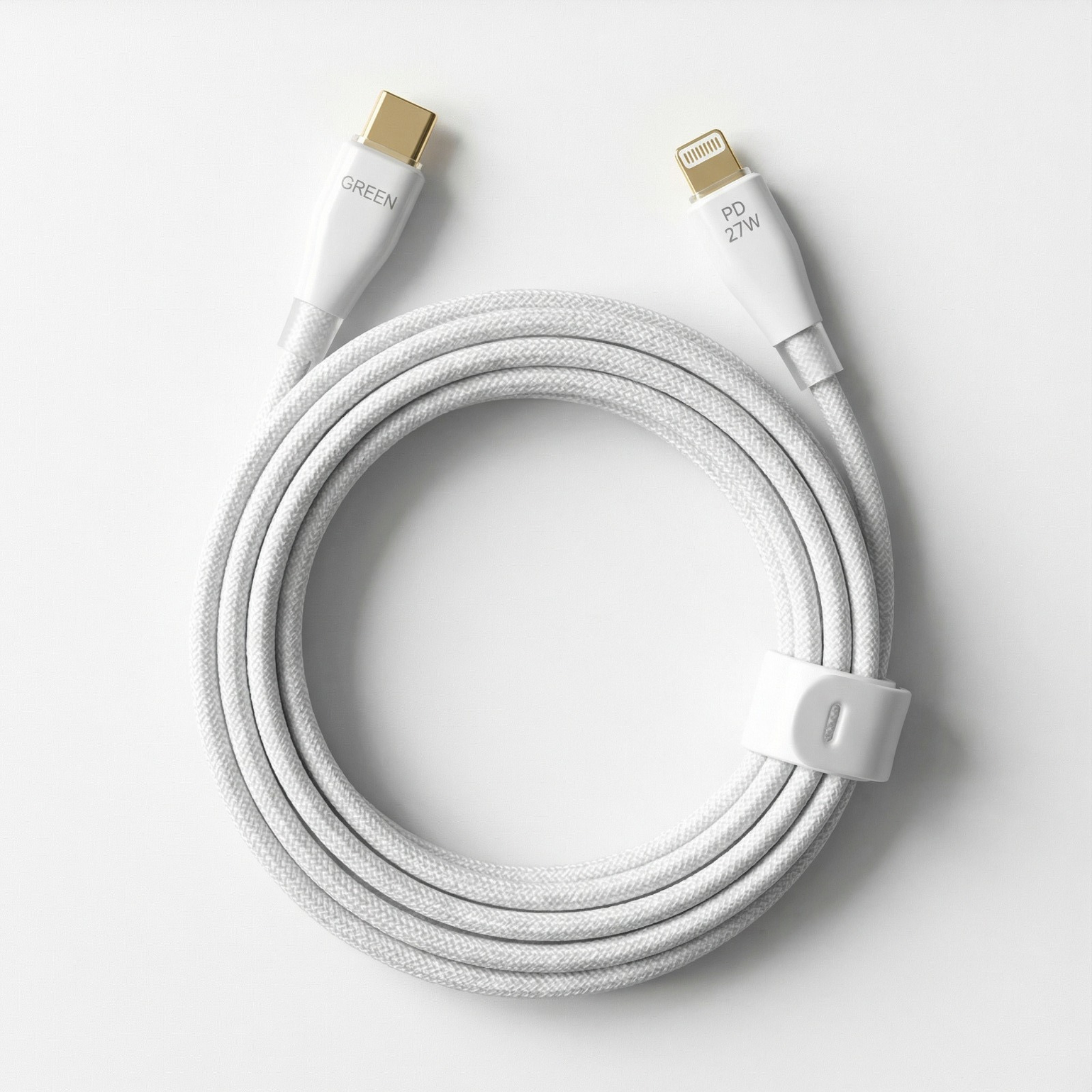 GREEN GE-CL206 27W Metal PD Fast Cable type-c to lightning white | 1 year warranty