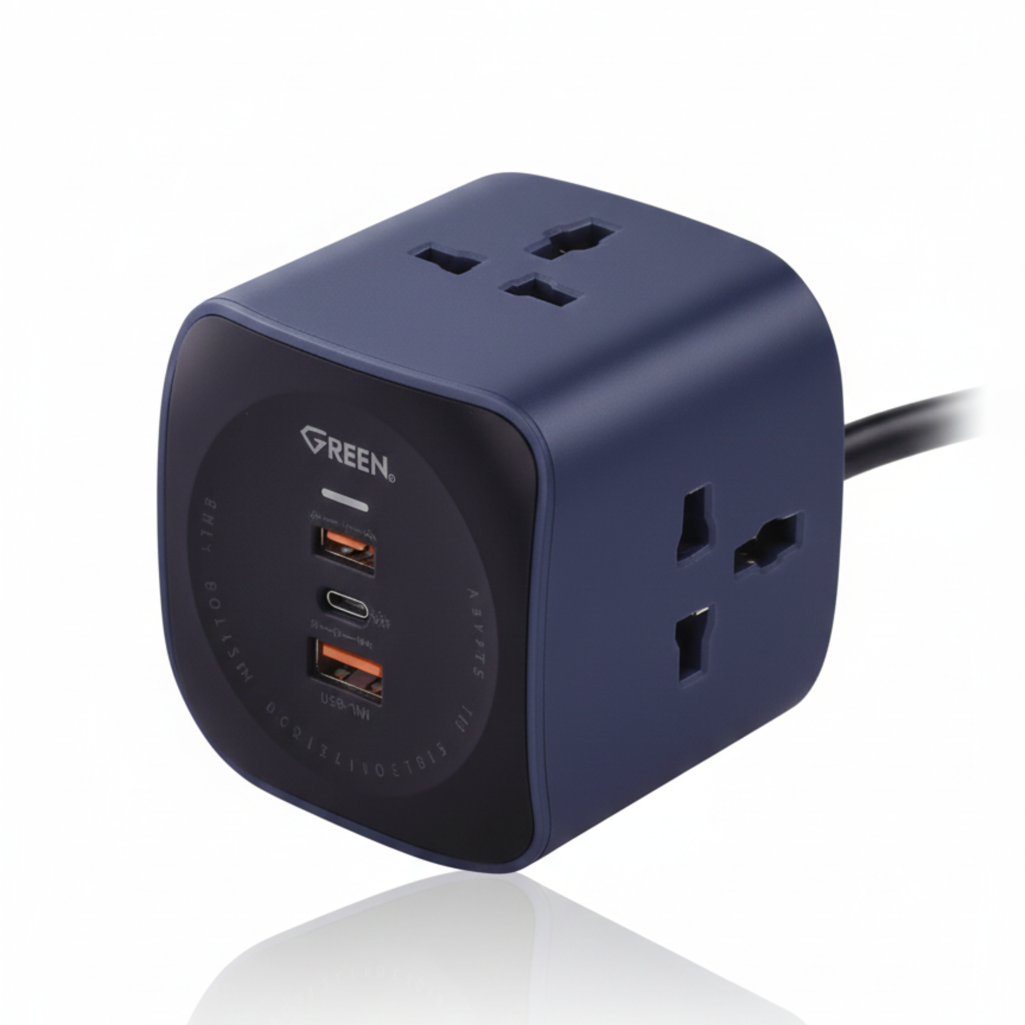GREEN GE-SC3319 Universal Outlet Power Socket Cube 6-in-1 | 1 year warranty