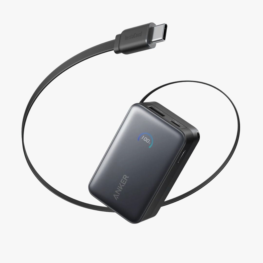 Anker Nano Power Bank (10K, 45W, Built-In Retractable USB-C Cable) | A1638011