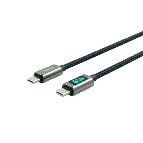 GREEN Type-C to Type-C Cable 65W with Digital Screen Black | 1 year warranty
