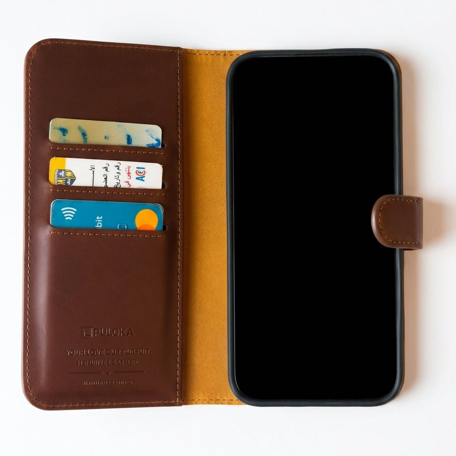 Front and back cover with an internal wallet