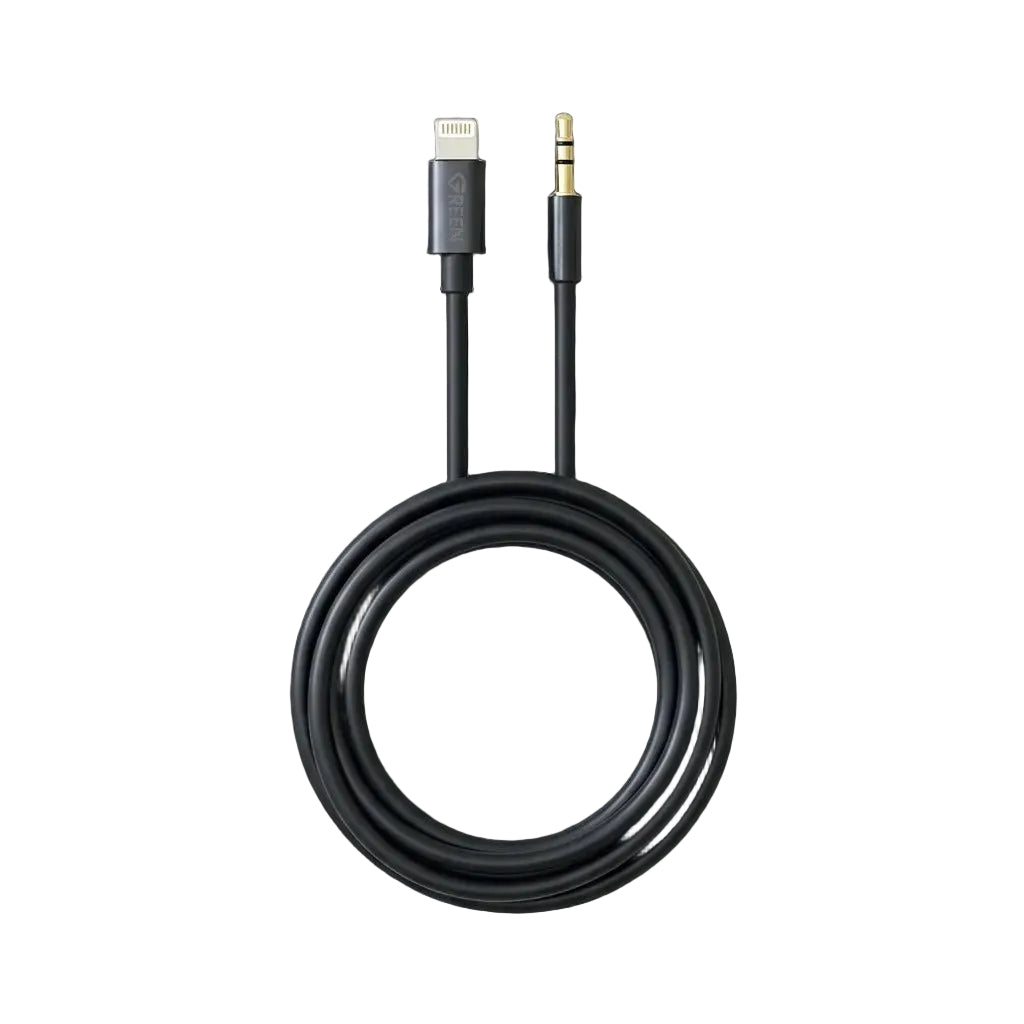 GREEN 3.5MM to Lightning Audio Cable Black | 1 year warranty