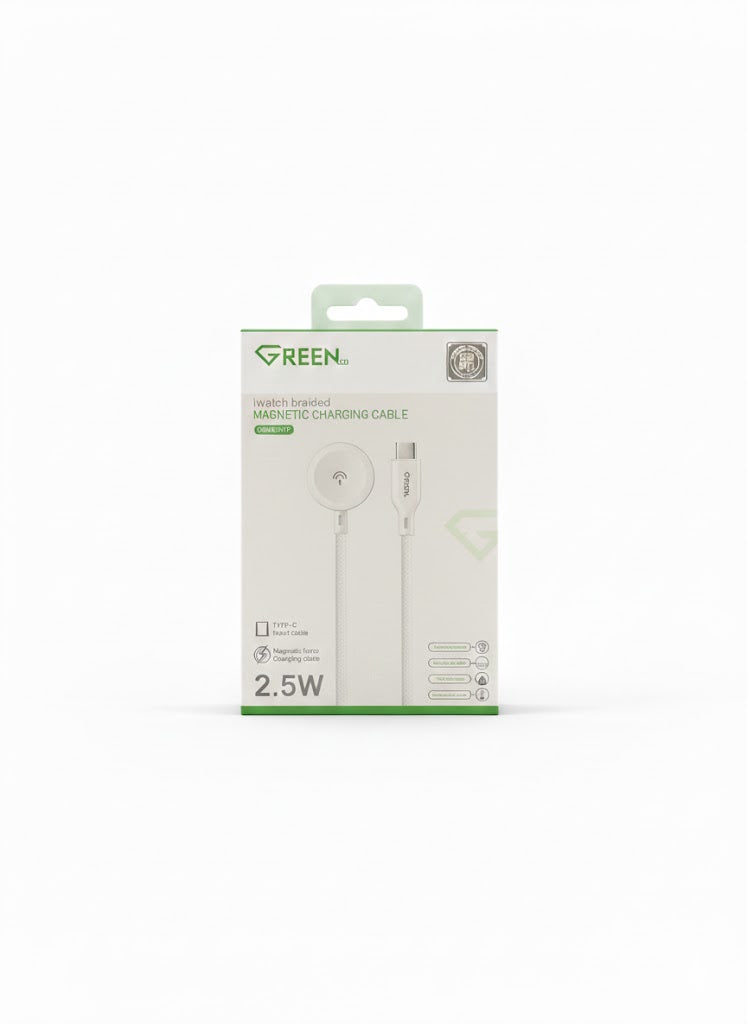كابل شحن مغناطيسي مضفر لساعة آبل من جرين GB-CW09 | ضمان لمدة عام